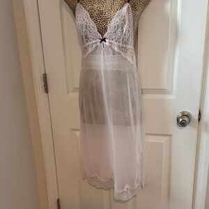 Victoria's Secret Sheer White Lace Chemise with Underwear